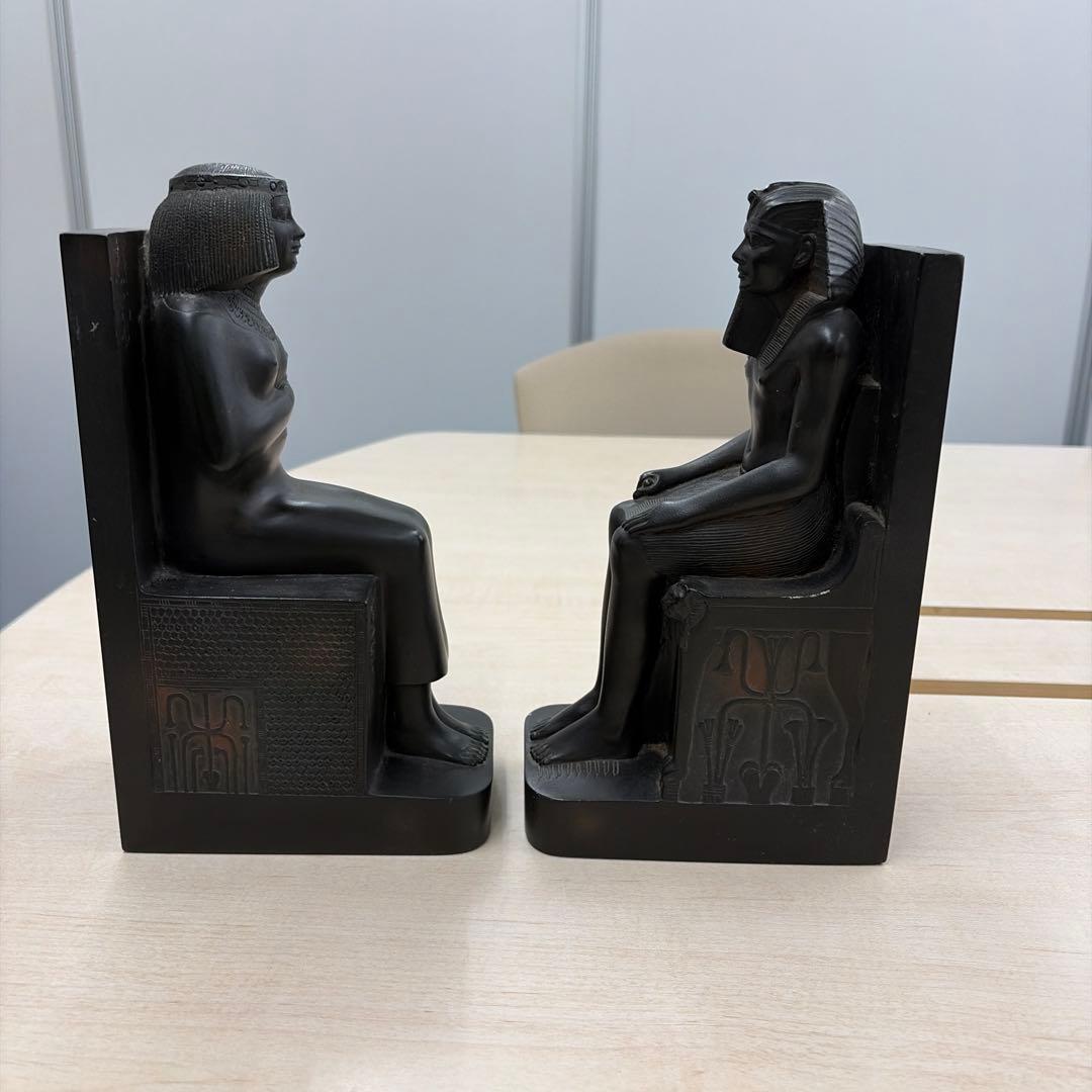 古代エジプト 王と女王　ブックエンド　2体セット