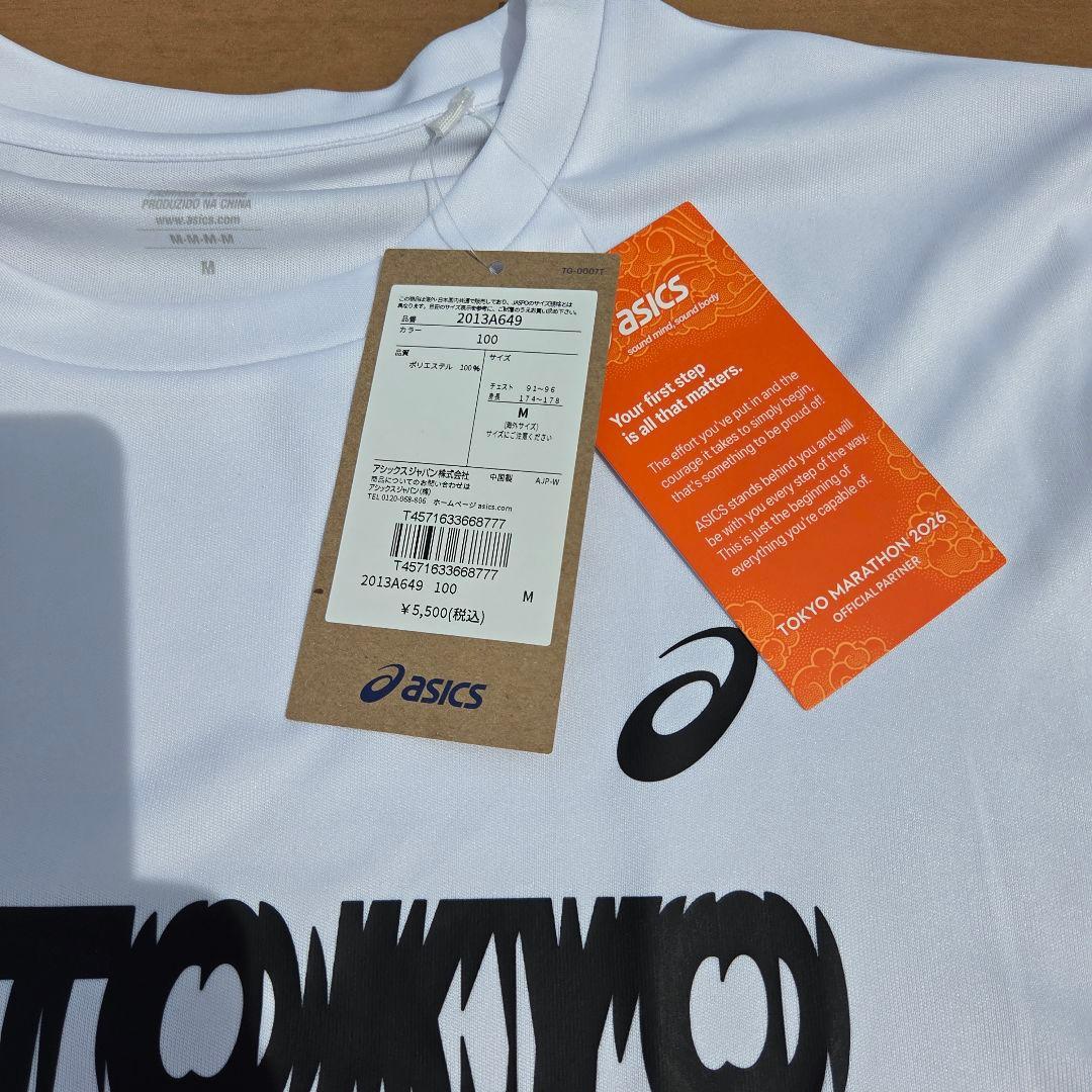 asics RUN TOKYO 2026 マラソンTシャツ 海外M