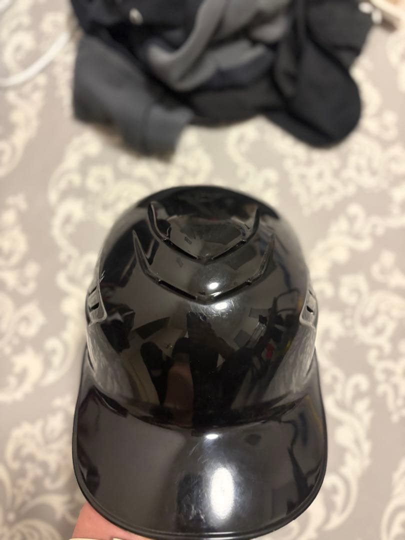黒 バッター用ヘルメット スリット付き