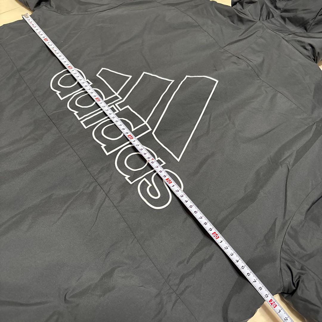 【美品】　adidasアディダス ベンチコート 黒 フード付き