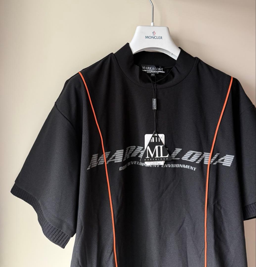 新品 ★ MARK&LONA モックネック シャツ 黒 マーク&ロナ 正規品
