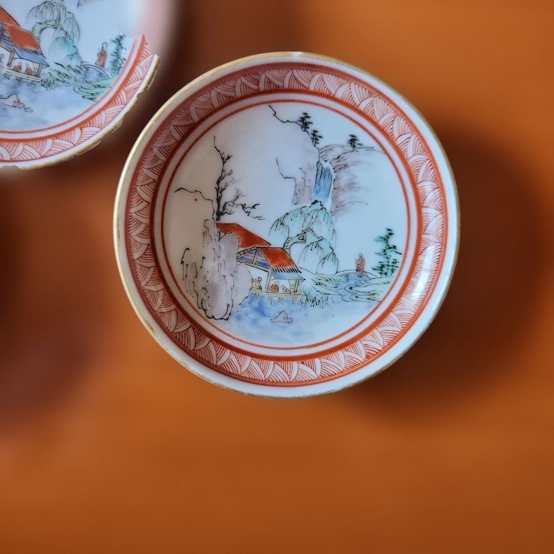陶器 小皿 20枚セット 鳥と風景