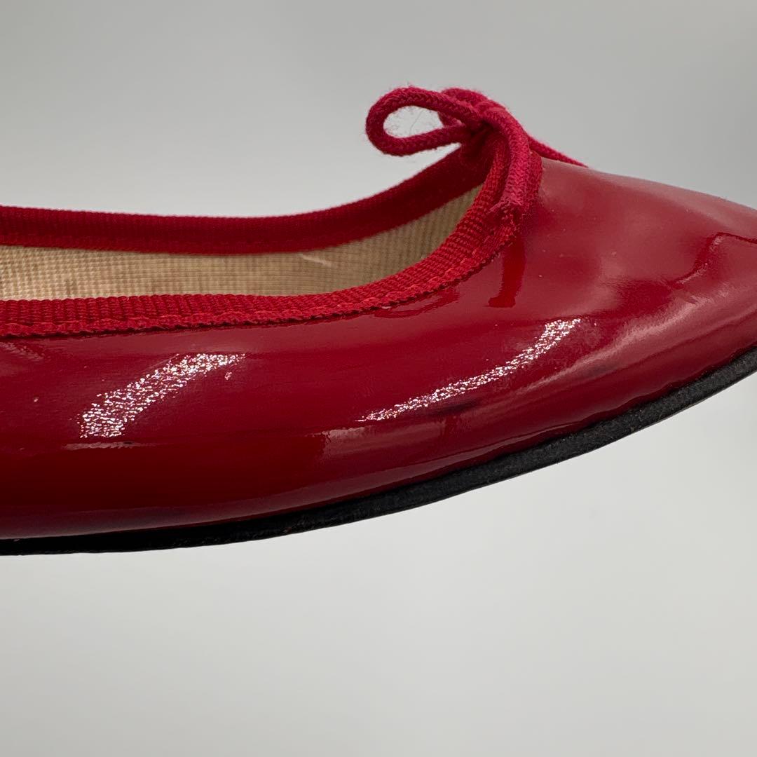 レペット Repetto エナメル フラットパンプス【39】24.5cm レッド