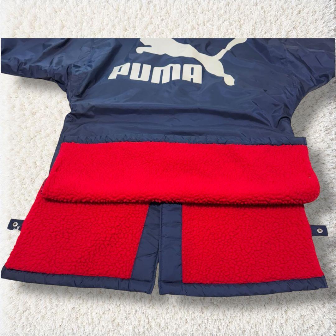 90s ヒットユニオン プーマ ボアナイロンベンチコートでかいバックロゴ XL