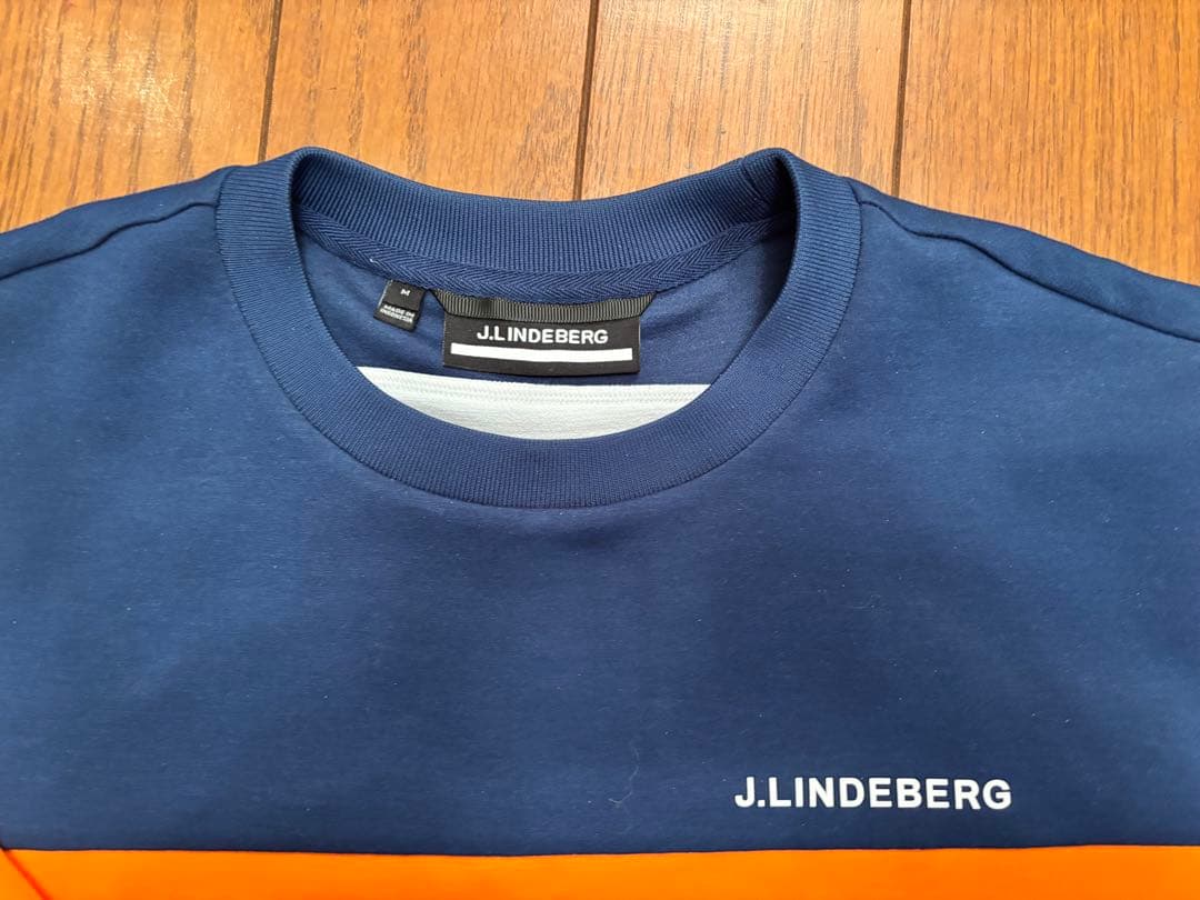 J.LINDEBERG オレンジ ネイビー スウェットシャツ