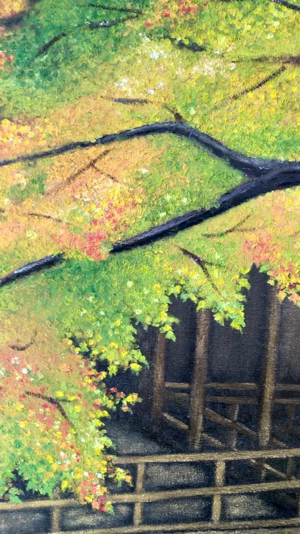 「古都の秋」Ｆ12 油彩画 油絵 風景画 絵画
