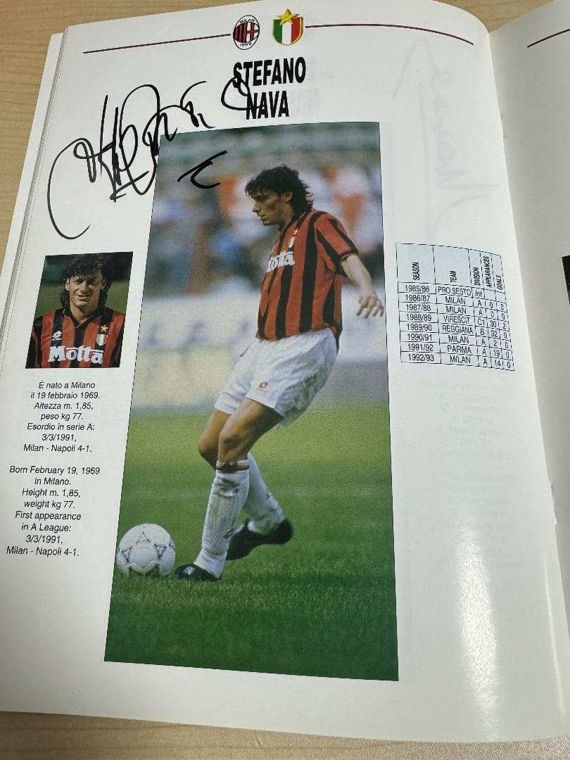 直筆サイン入り 1993 AC MILAN オフィシャルガイドブック