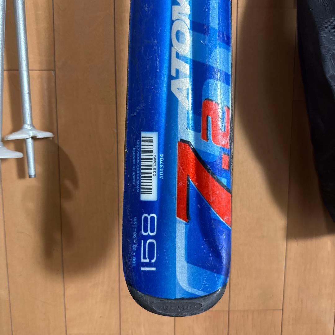 Atomic スキー板　158cm ストック ケース付き