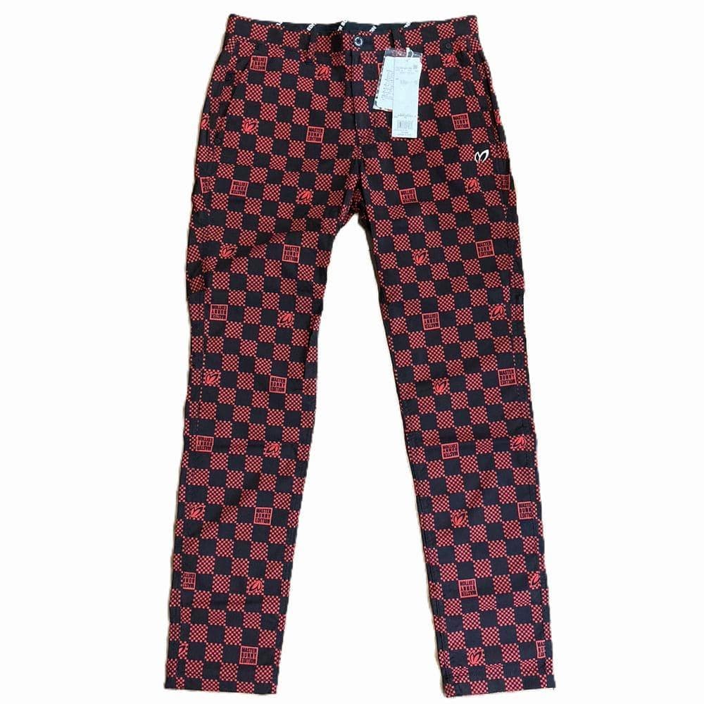 新品　マスターバニー　パーリーゲイツ　チェッカー　ゴルフパンツ　ストレッチ