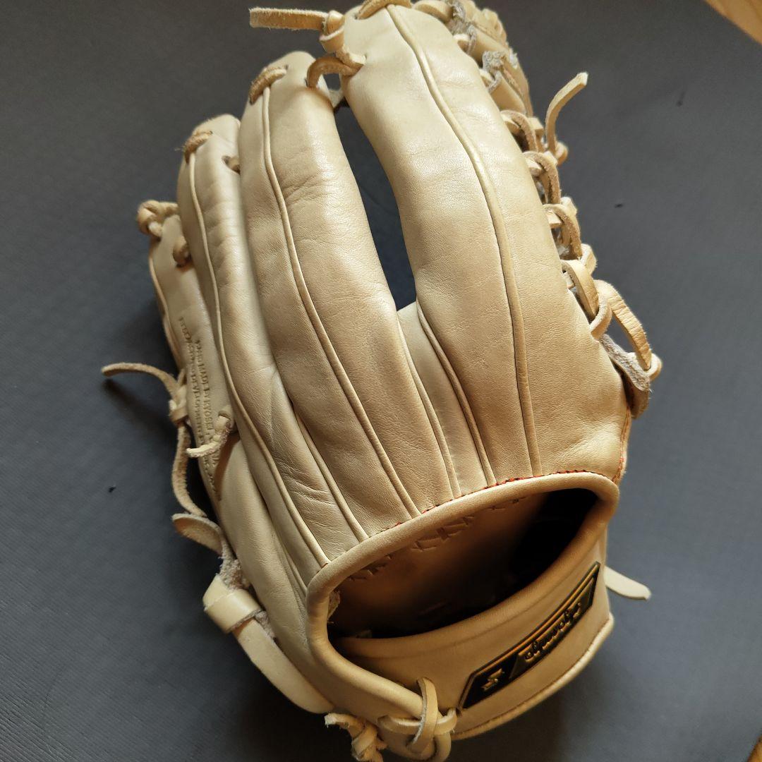 SSK 軟式 グローブ 外野用 型付け済み 小指2本 キャメル 高校野球対応