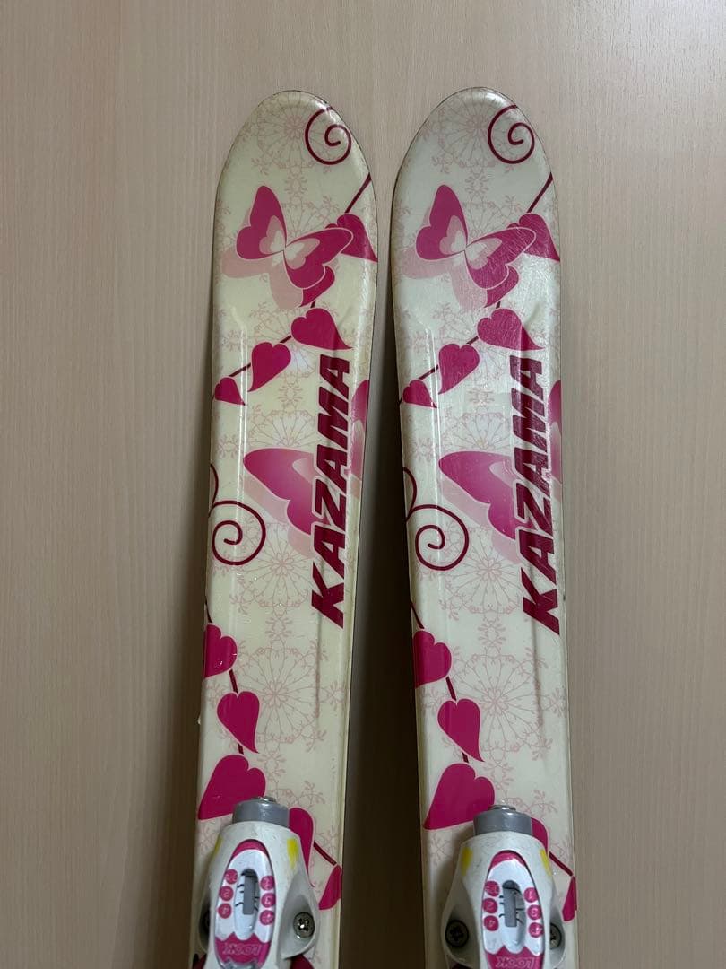 キッズ用 KAZAMAスキー板110cm ブーツ20cmストック90cm