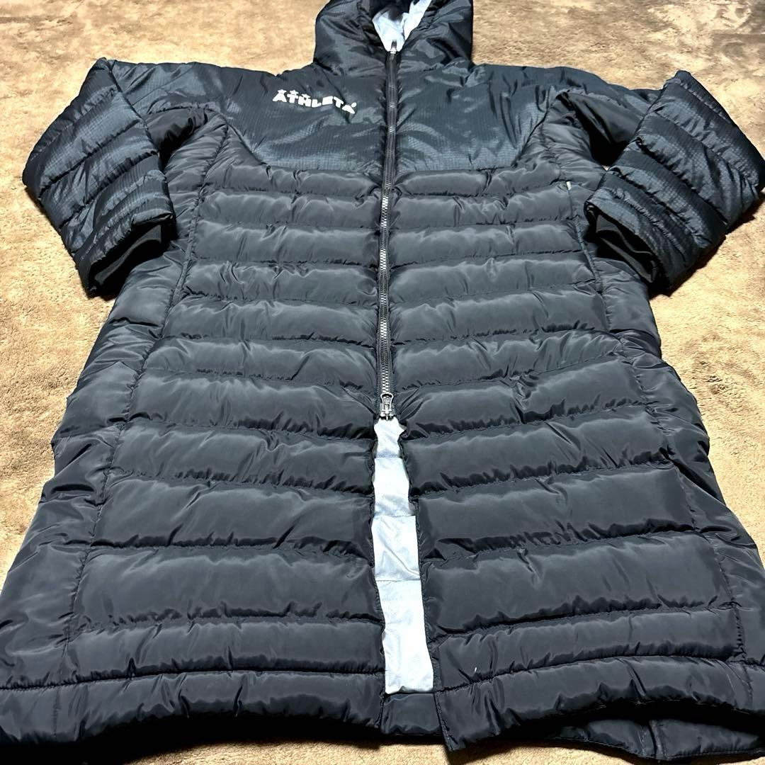 【美品】ATHLETA アスレタ ベンチコート ブラック 黒 サッカー 防寒