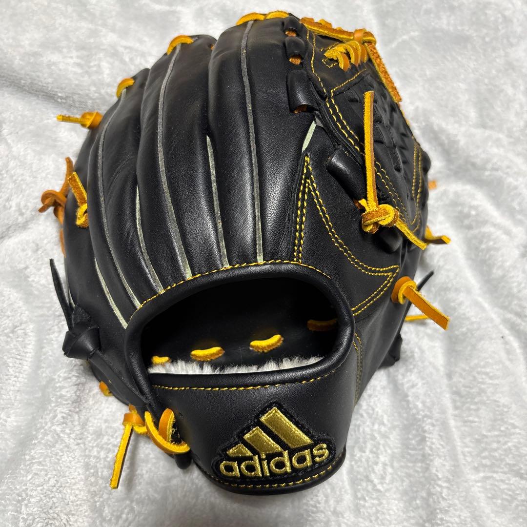 adidas 軟式グローブ 黒/オレンジ