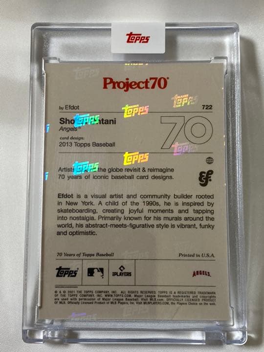 大谷翔平MVP記念カードToppsProject70カード722-Efdot