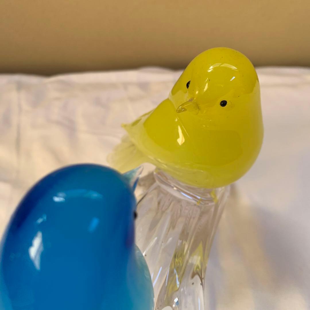 イタリア製　鳥　ガラス置物