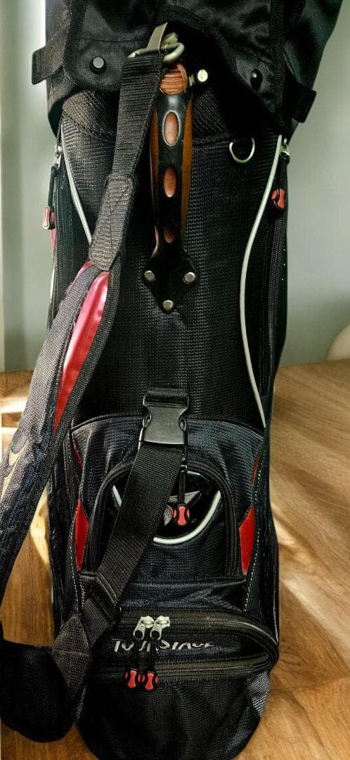 送料無料/美品　TourStage キャディバッグ BLACKｘRED