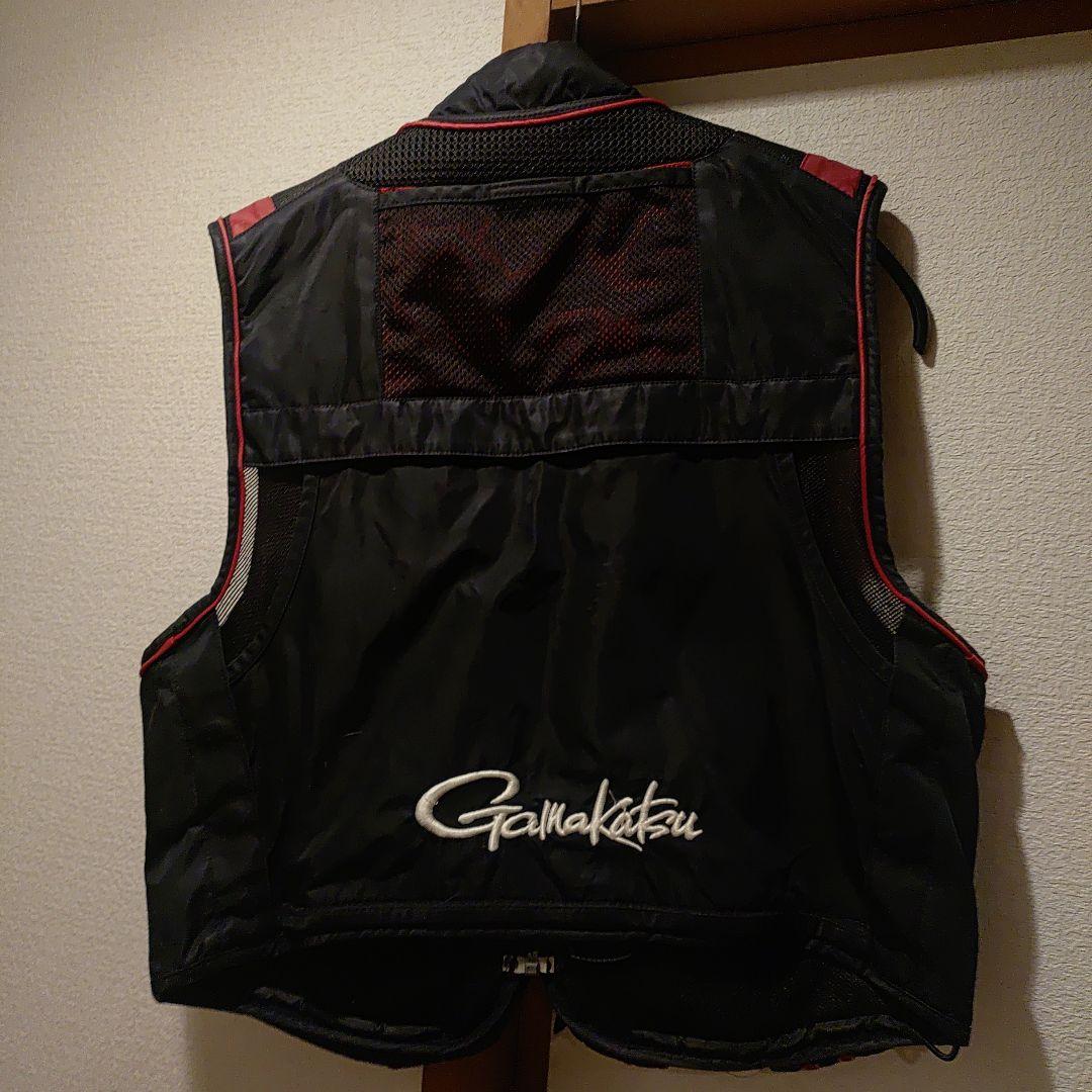 Gamakatsu フィッシングベスト Mサイズ ブラック/レッド