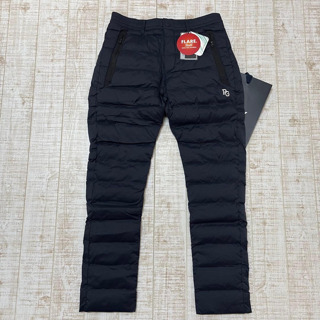 新品 パーリーゲイツ ロングパンツ 中綿 千鳥柄 ネイビー Mサイズ（4）