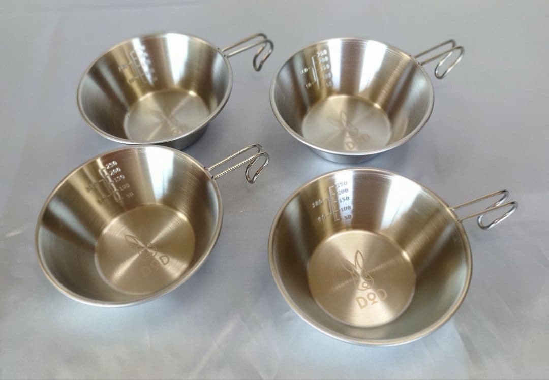 【新品未使用品】DOD ウサシェラノカゾク ステンレスシェラカップ8個 収納袋付