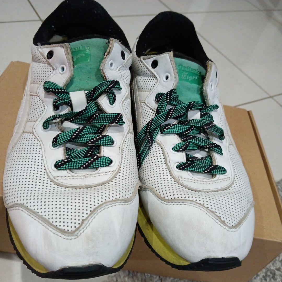 Onitsuka Tiger メッシュシューズ ホワイト/グリーン27サイズ