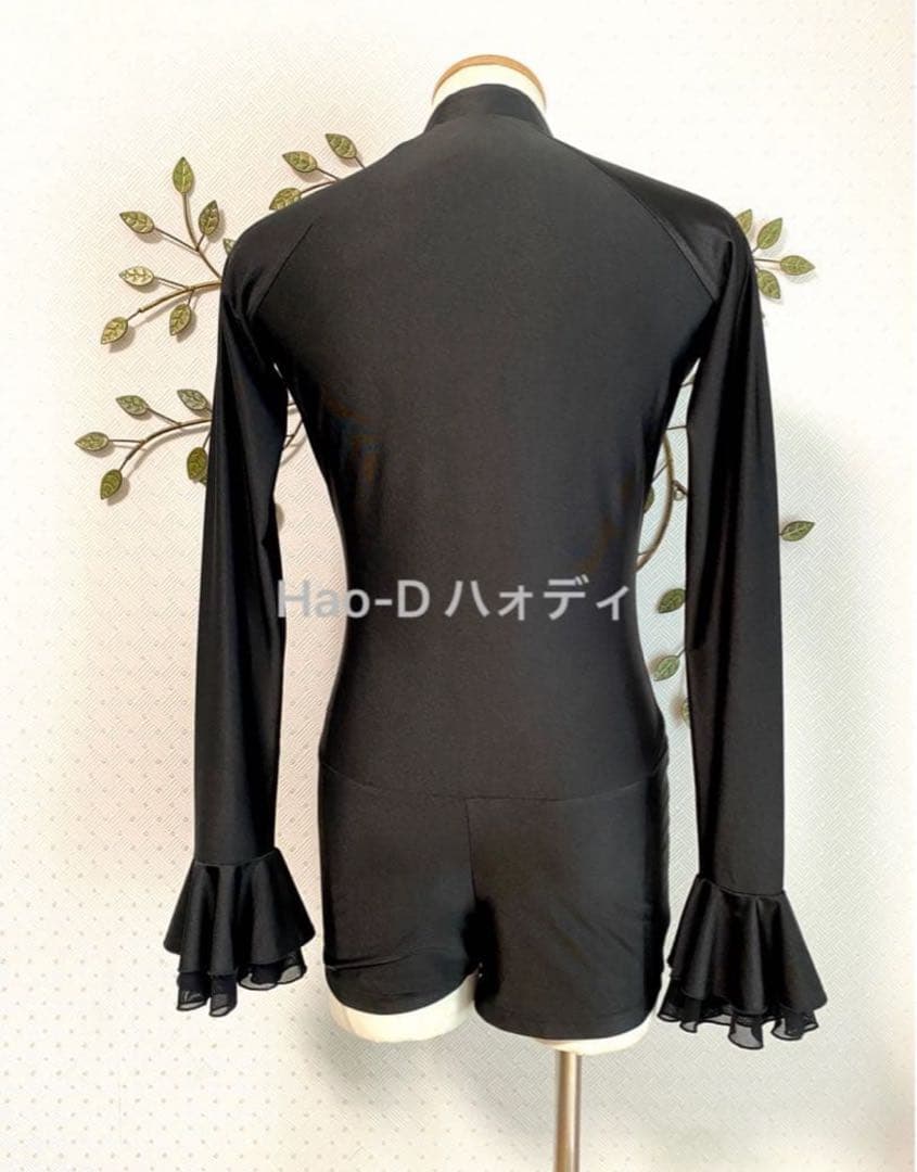 Hao-D★社交ダンス★ラテン★メンズ★新品★シャツ★フリル襟★M★ハオディ