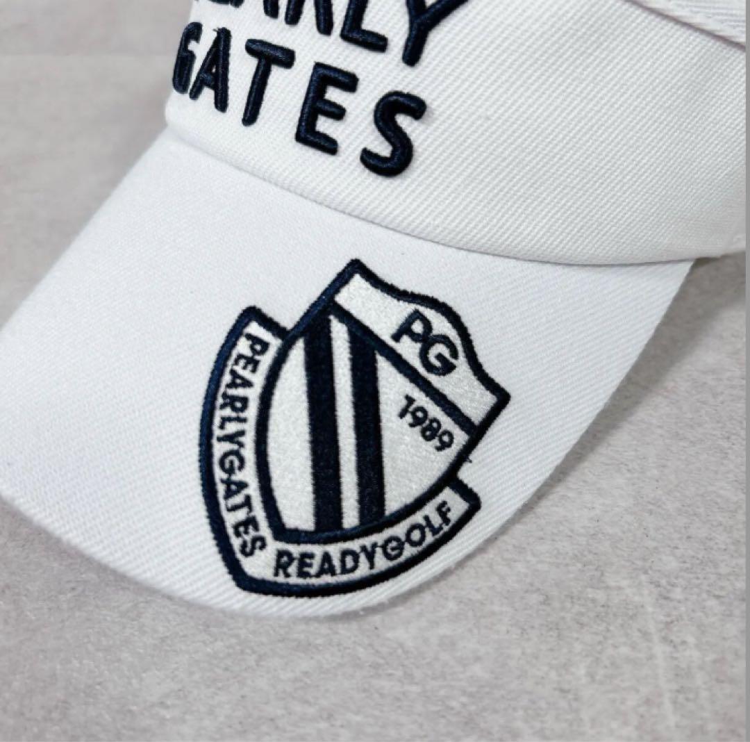 V050 PEARLY GATES パーリーゲイツ サンバイザー ロゴ ホワイト