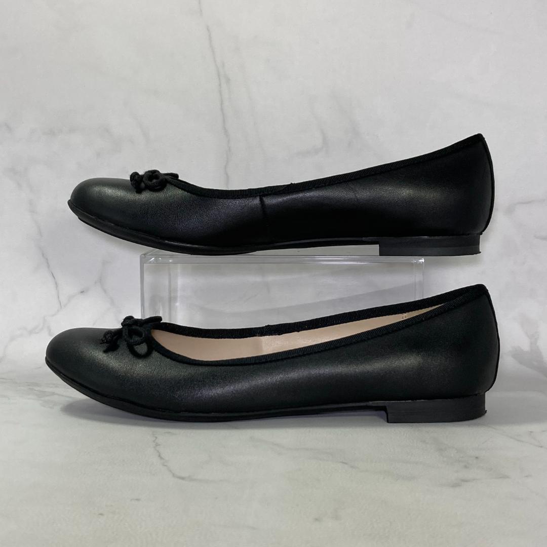 【美品】Clarks カルーゼルライド バレエシューズ 25㎝ ブラックレザー