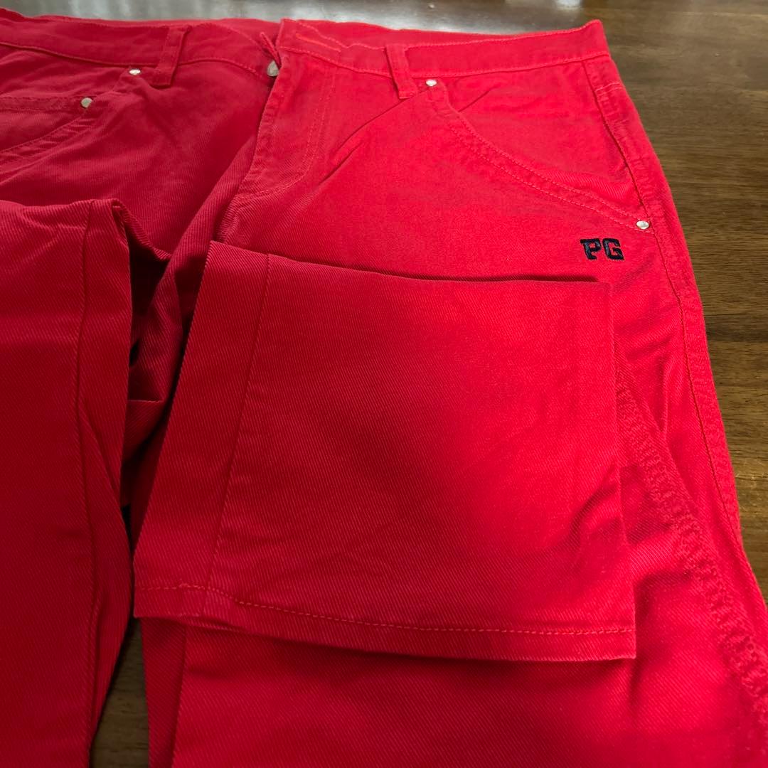 パーリーゲイツ 赤色パンツ サイズ84-88 ゴルフウェア
