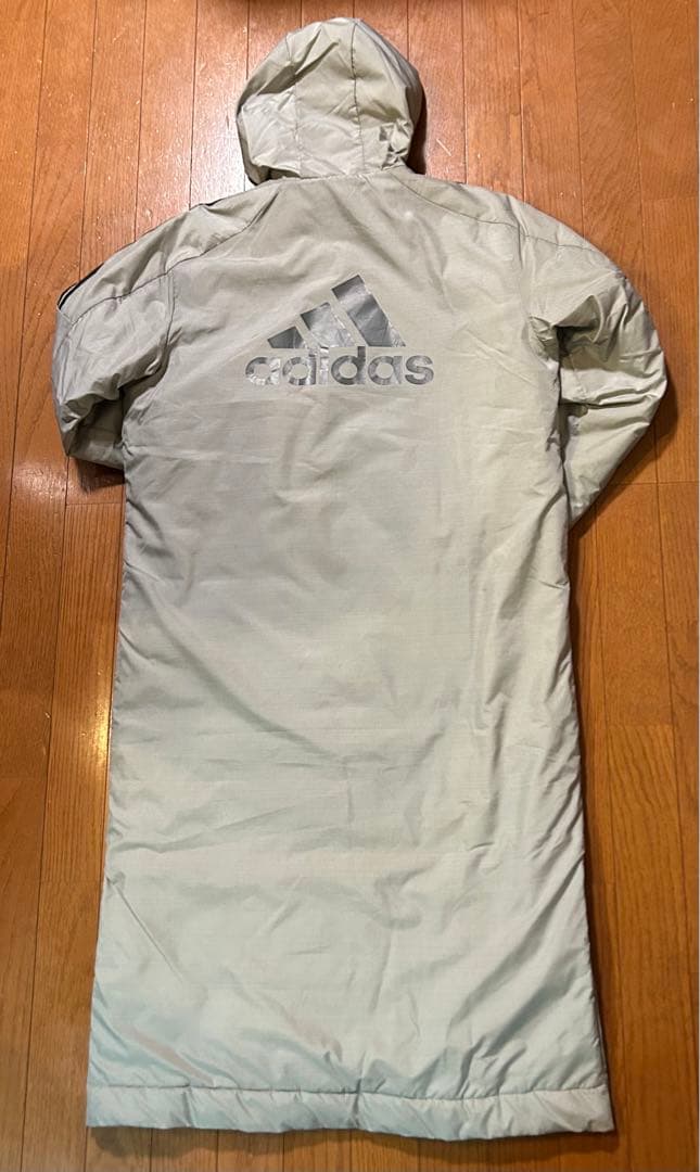 adidas アディダス　ベンチコート フード付き　Mサイズ　グレー