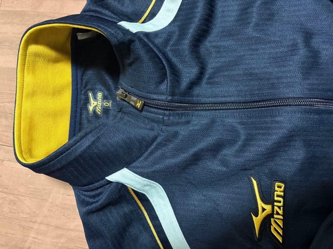 美品プロ使用ミズノプロmizunoproネイビー紺 ジャージ上下セット　O