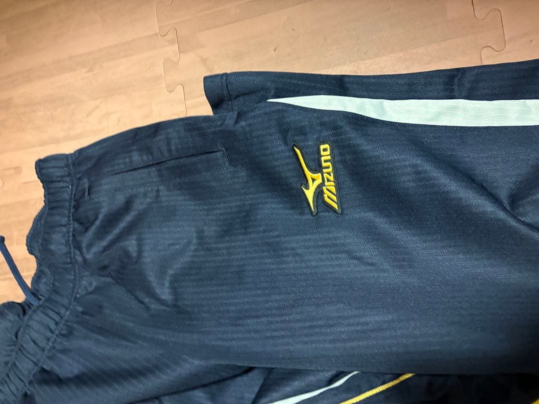 美品プロ使用ミズノプロmizunoproネイビー紺 ジャージ上下セット　O