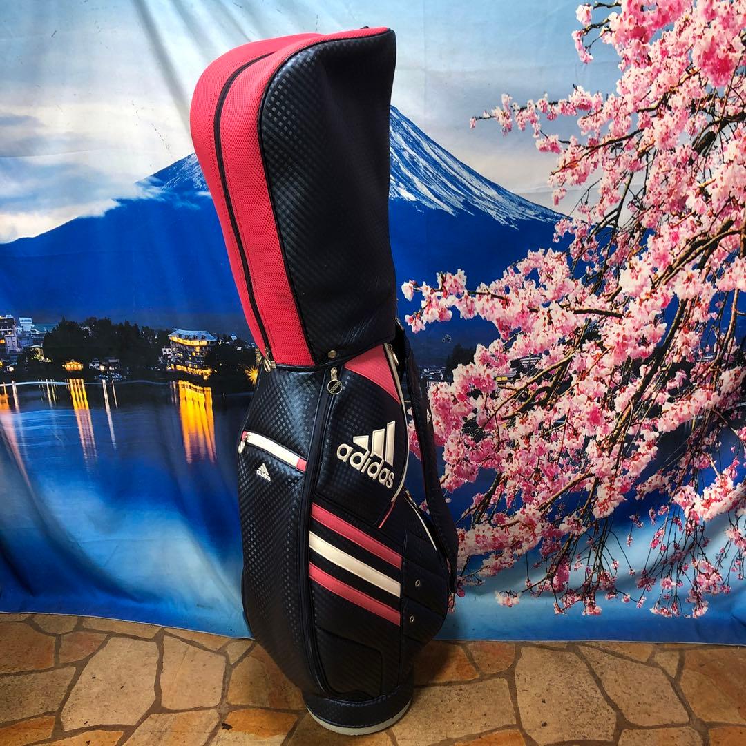 寶BV-1112 adidas アディダス キャディバッグ ネイビー/ピンク