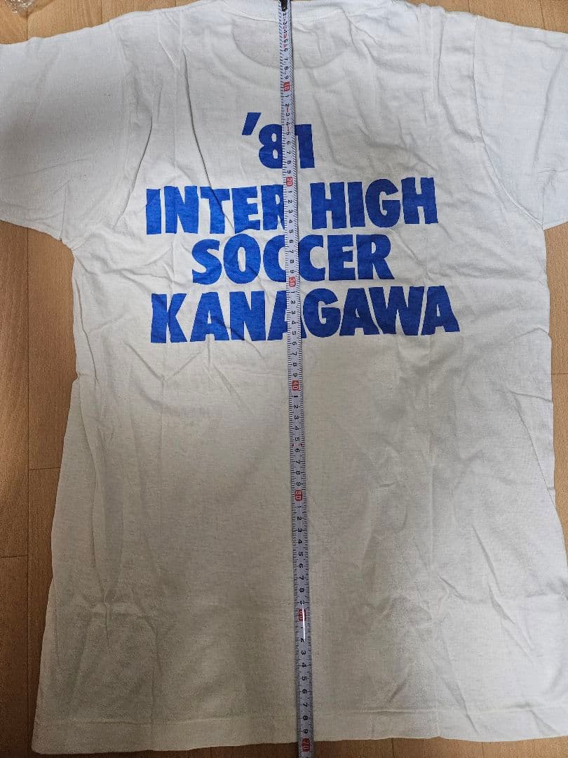 1981年神奈川県インターハイ サッカー記念Tシャツ白×青