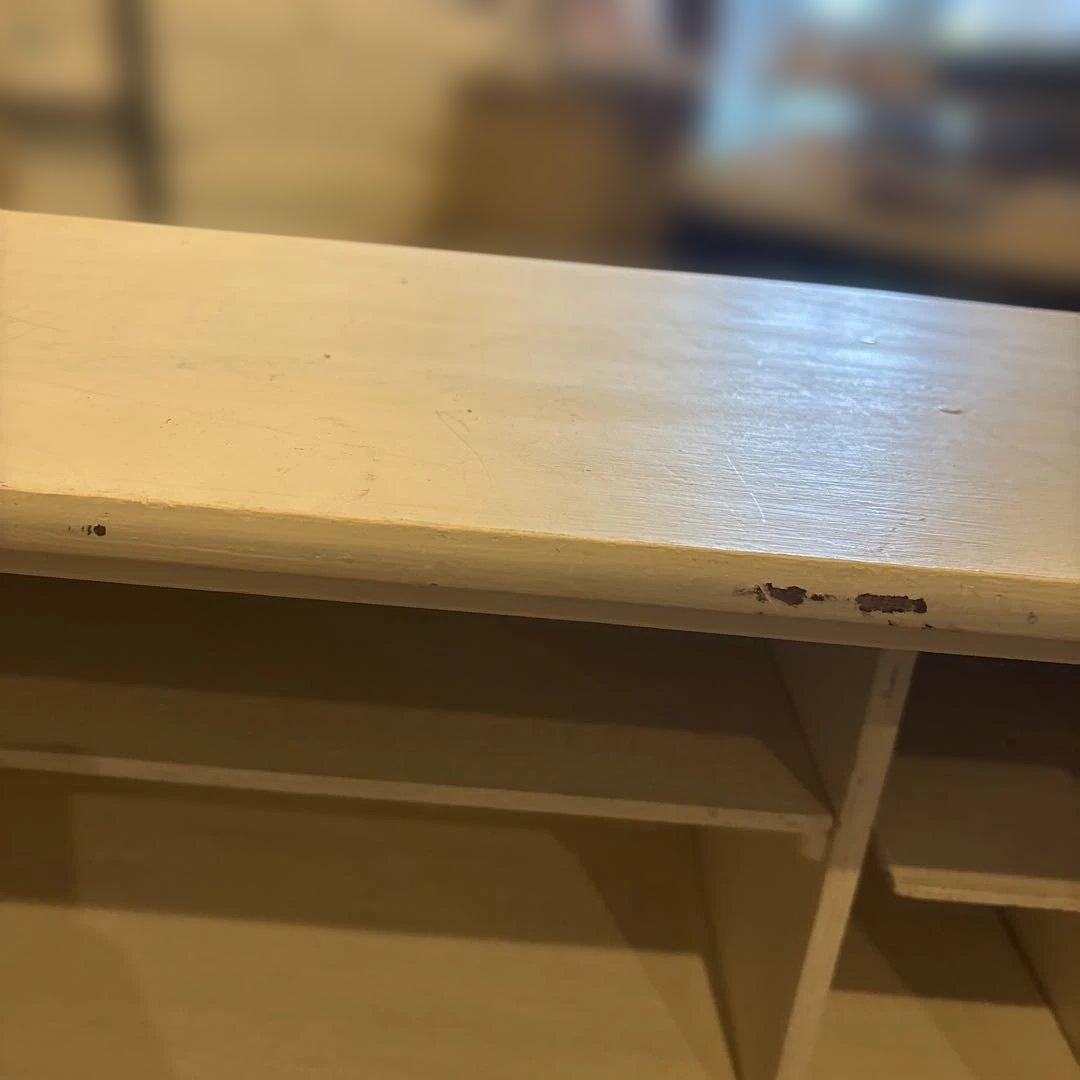 木製棚　古家具　古物　リメイク済み　店舗什器　クリーム色