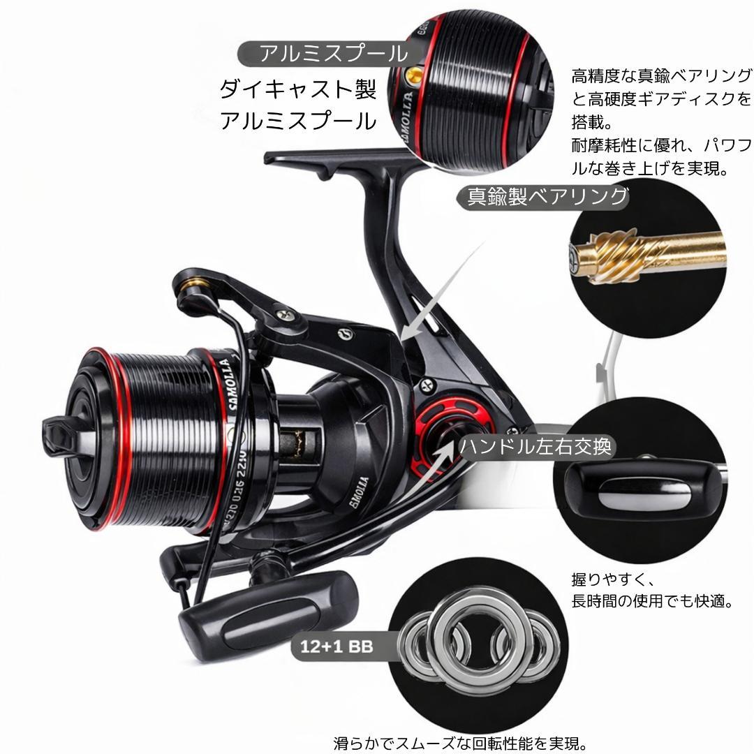 スピニングリール 遠投 12000番 ドラグ力25KG 大物 リール 遠投