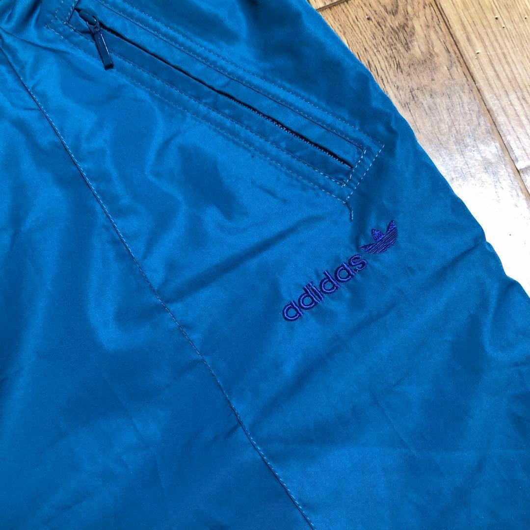 〜80s デサント adidas ウインドブレーカー セットアップ 白 孔雀青