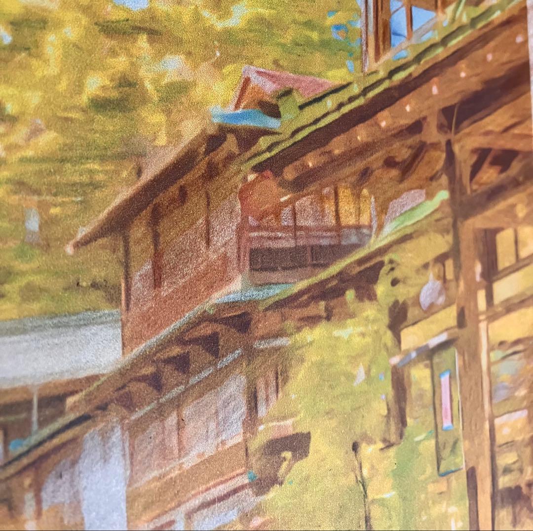 ジブリアート10 千と千尋の神隠しより「積善館」額装品32.7㎝×24.0㎝