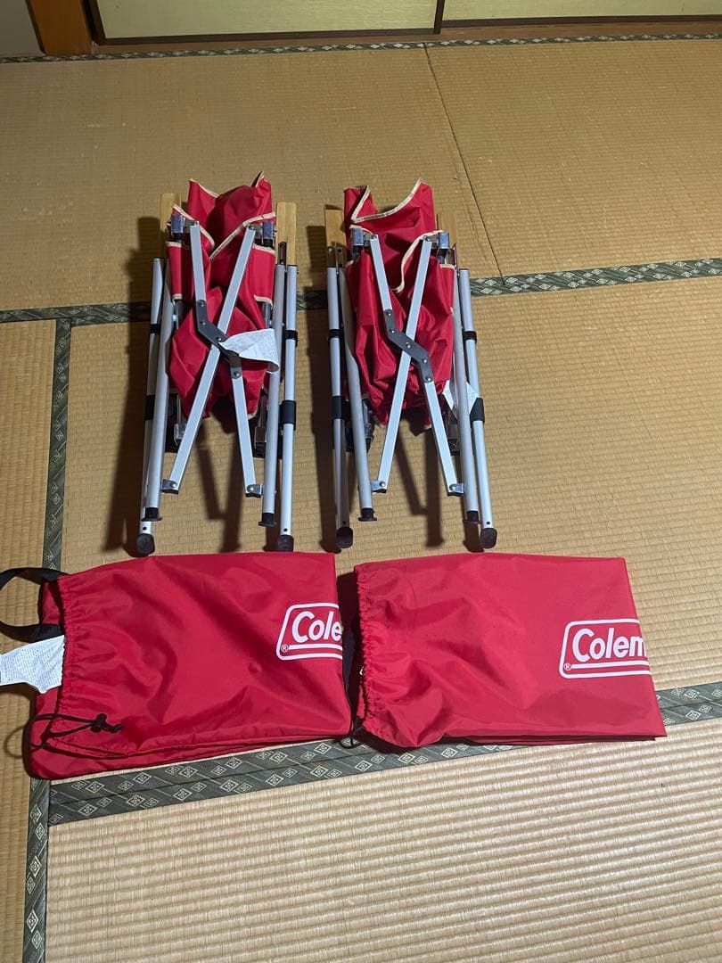 Coleman 折りたたみチェア 赤 2脚セット