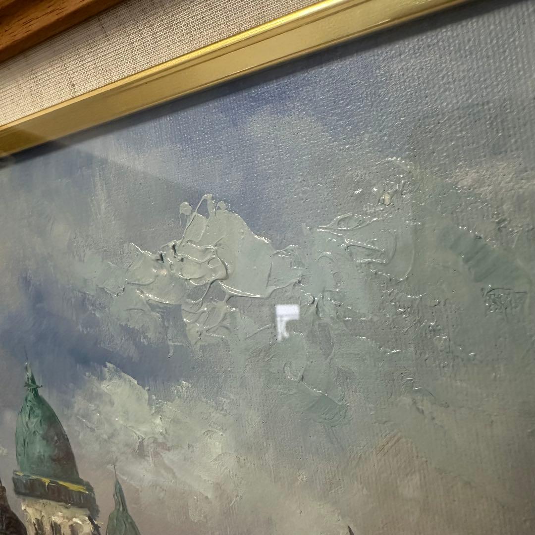 Y.Simon 風景画 油彩画 油絵 港風景　絵画　額装　サイン