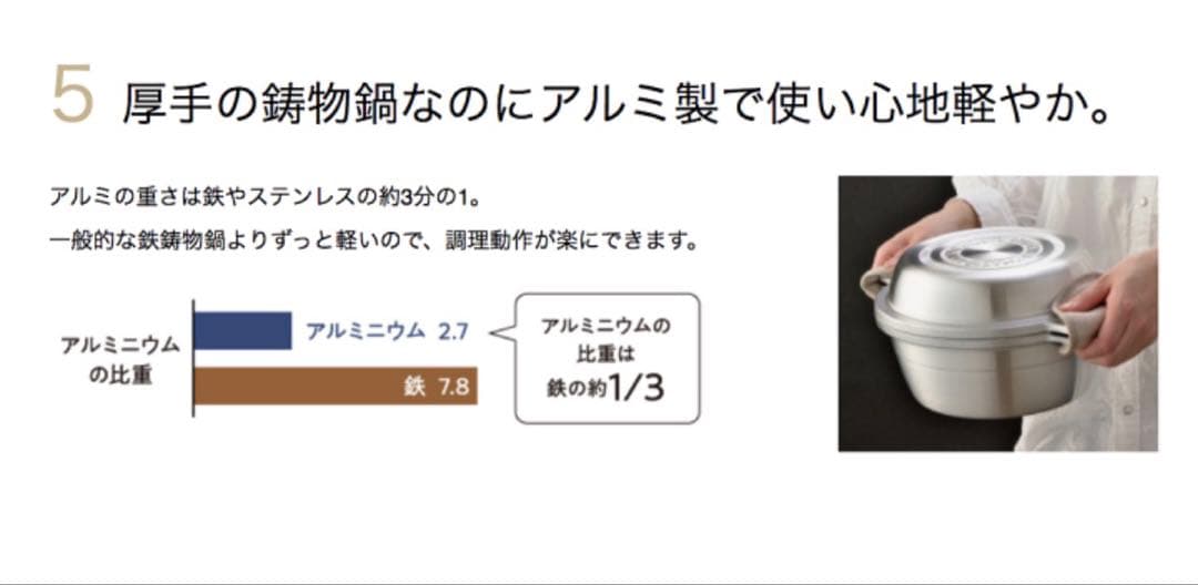 あわせ HOKURIKUALUMI CAST 両手鍋 20cm