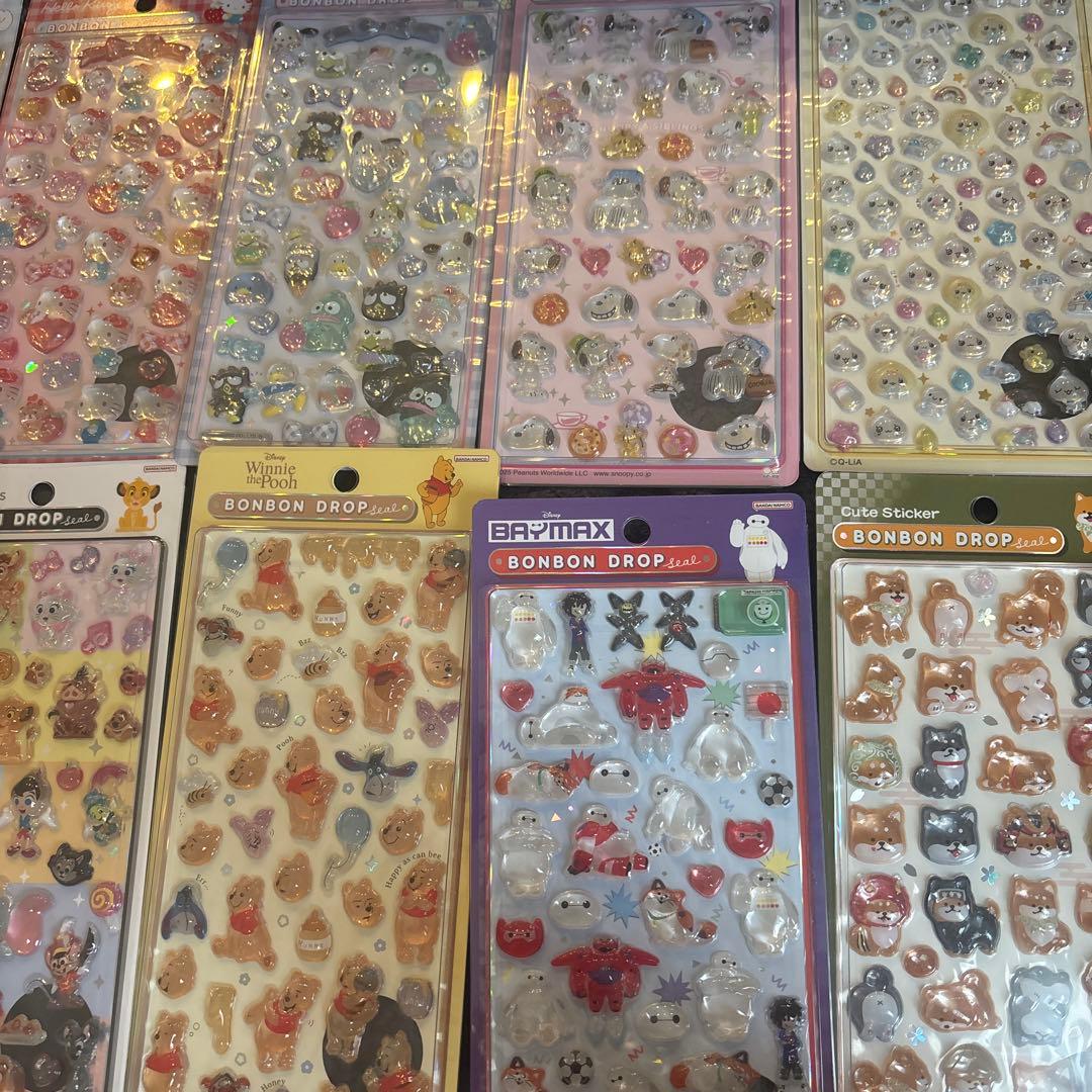 ディズニー　しずくちゃん　スヌーピー　ズートピア　ボンボンドロップシールセット