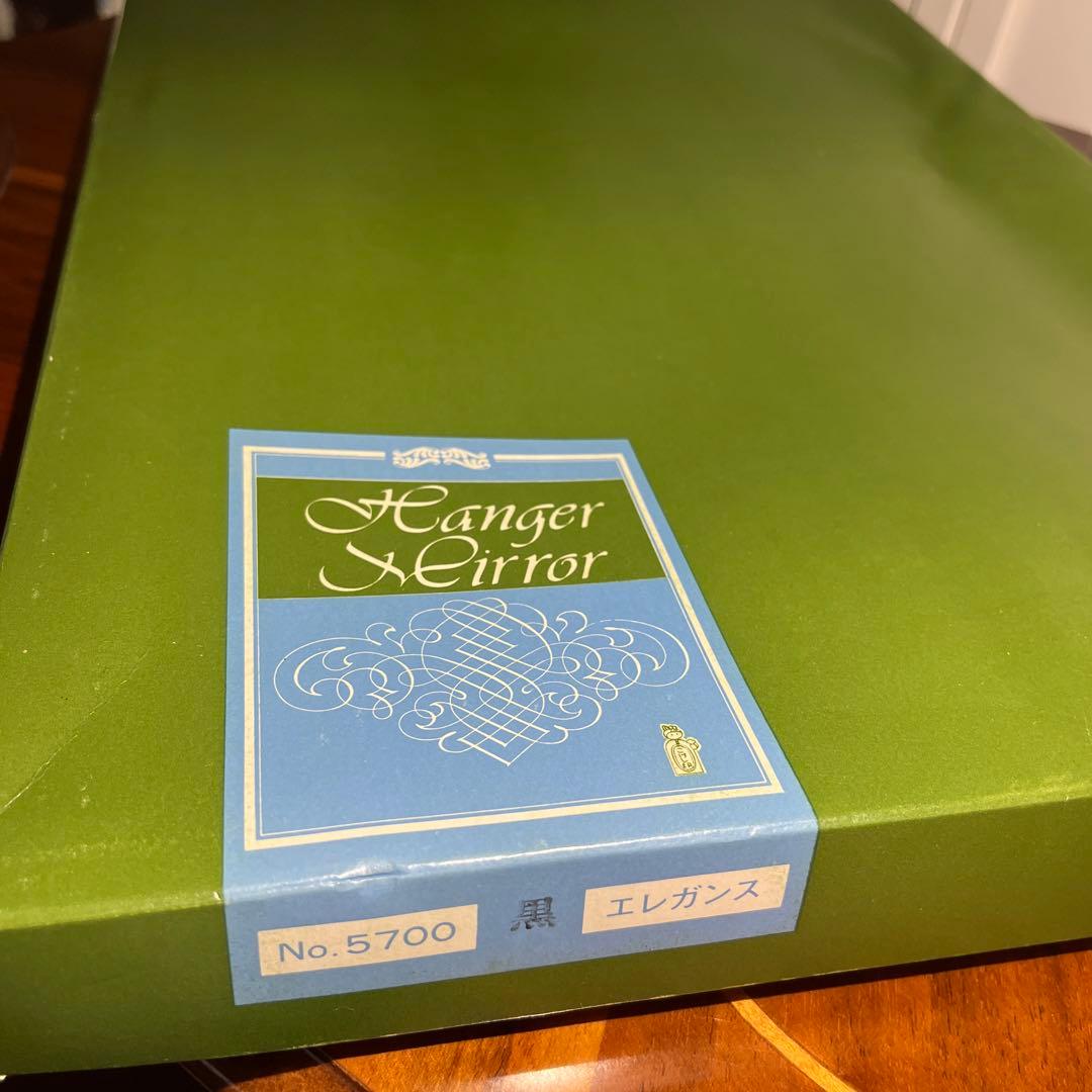 昭和レトロ インテリア 壁掛けミラー 温度計付 新品箱入り