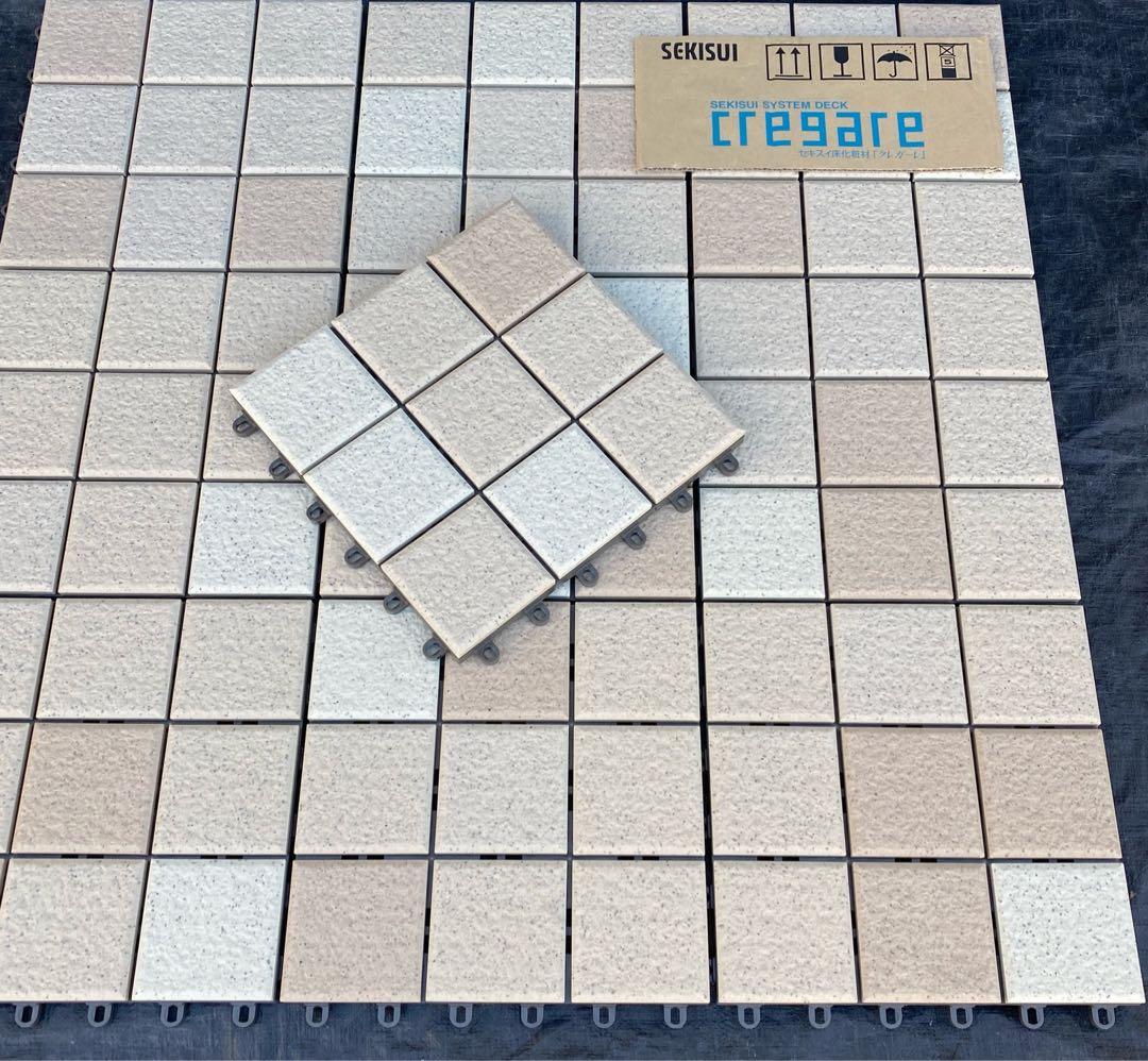 SEKISUI クレガーレ 磁器タイル 100角タイプ ペールベージュ色 10枚