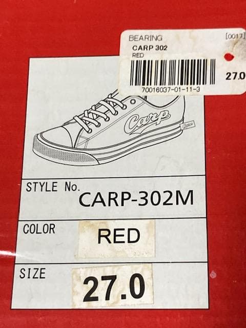 カープ×ニチマン　コラボスニーカー　CARP　302　27.0ｃｍ　レッド