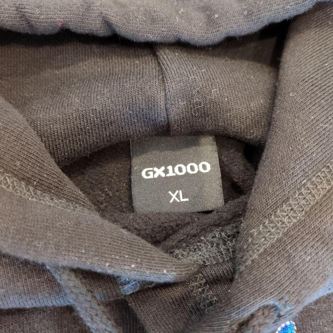 GX1000 ブラック フーディ キャラクター刺繍