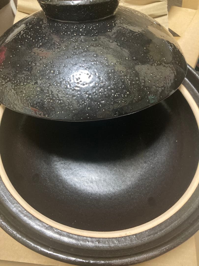 未使用品　伊賀焼 蓋付き土鍋 長谷園　内径24cm