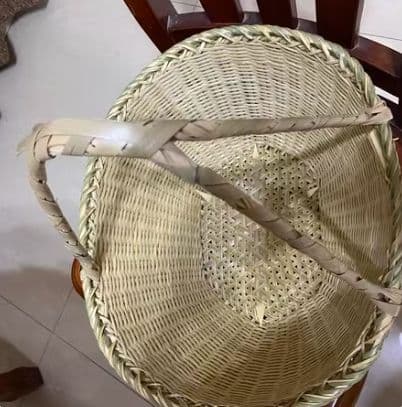 竹細工 極上品かご 収納 手作工芸品 市場かご 手提かご 買い物かご