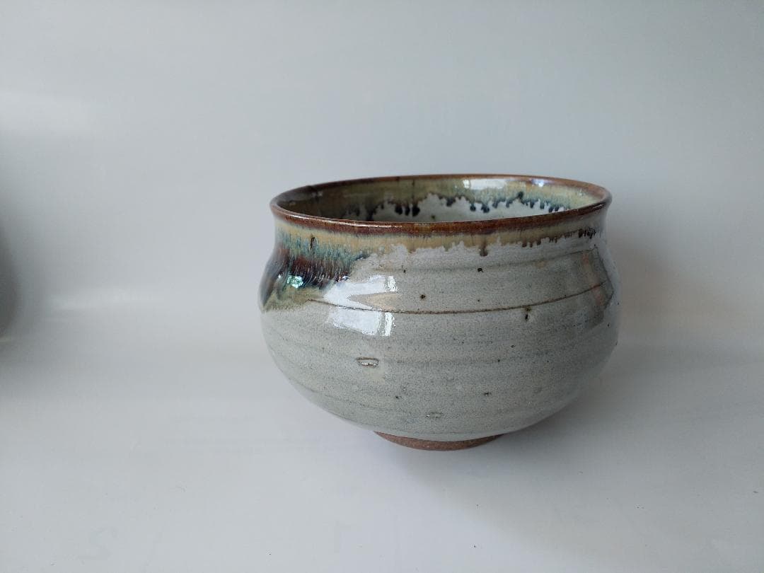 茶道具 丹山窯 小峠葛芳 作 灰釉塩笥 茶碗 共箱 共布 栞 茶器 抹茶碗 新品