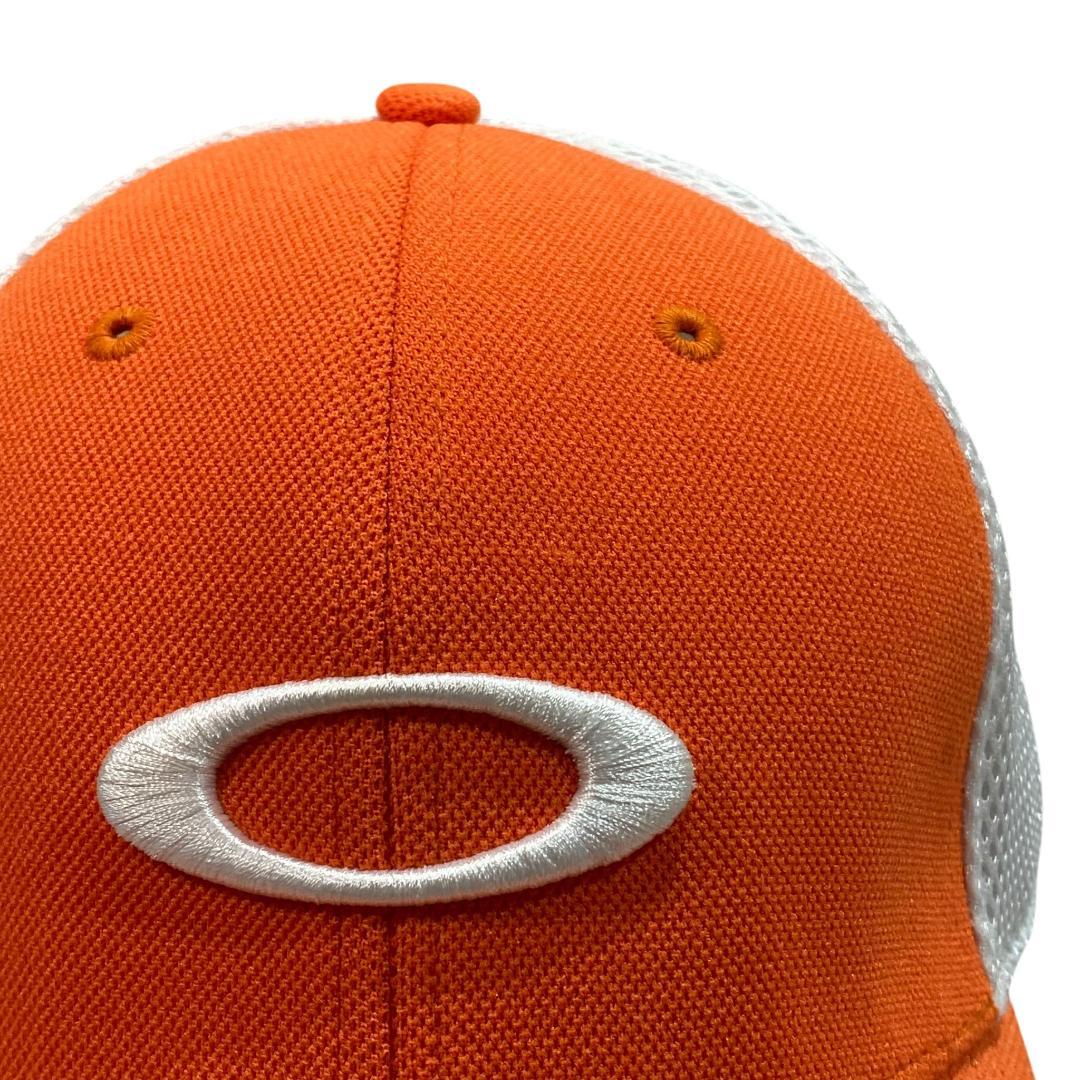 オークリー OAKLEY メッシュ キャップ オレンジ L/XL ゴルフ ロゴ柄