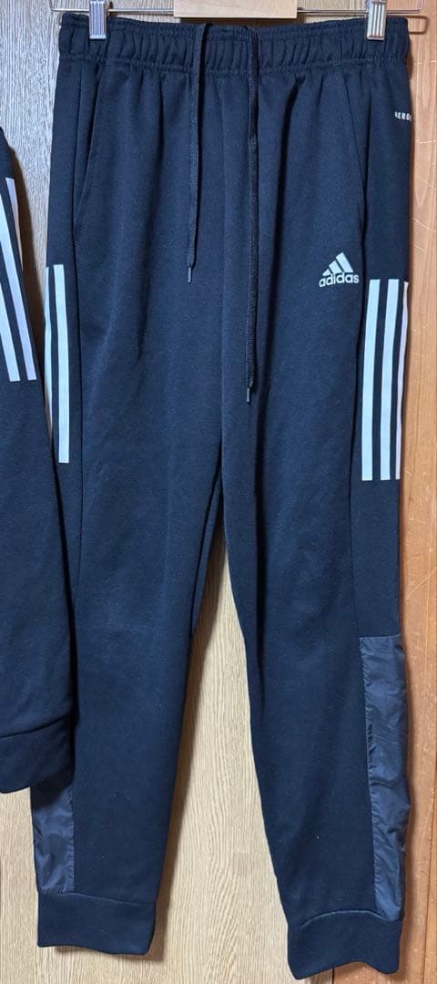 adidas ジャージ上下セット 黒 Mサイズ セットアップ フード パーカー